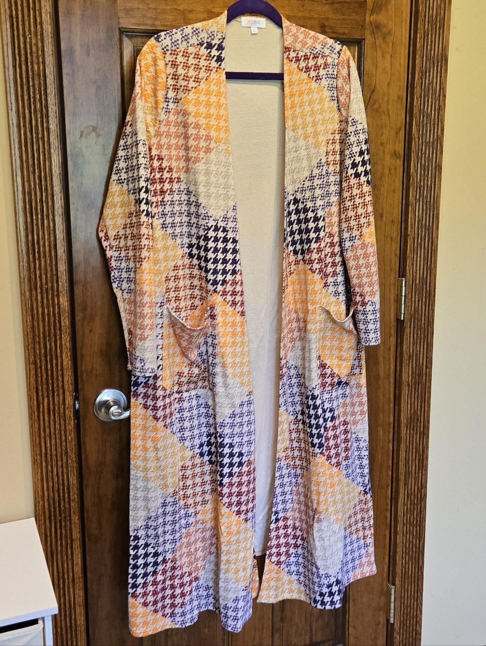 Lularoe Houndstooth Duster EUC Large